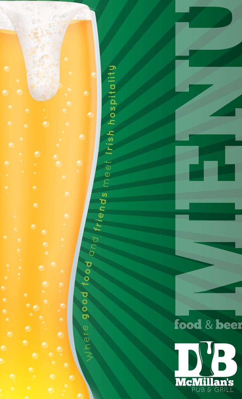 Graphic Design - DB McMillan's Pub & Grill - Menu Cover