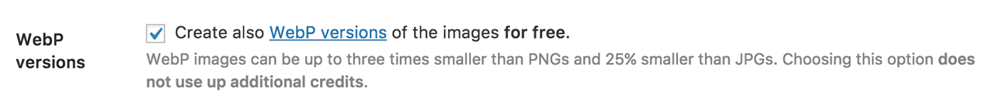 WordPress ShortPixel Image Optimizer WebP Settings